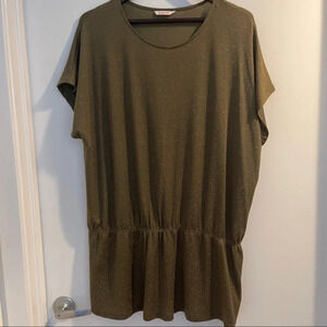 Top tunic XXL elastic waist‎ Camaieu sparkle brown gold